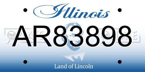 AR83898 Illinois License Plate