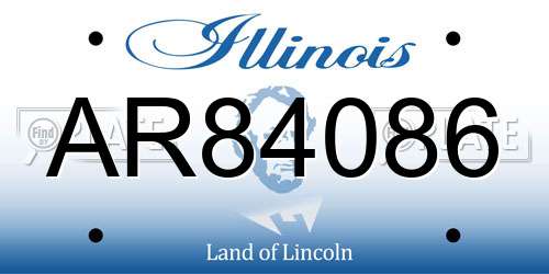 AR84086 Illinois License Plate