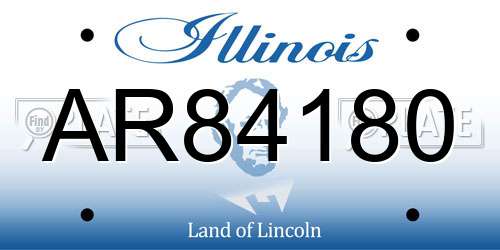 AR84180 Illinois License Plate