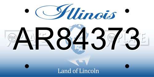 AR84373 Illinois License Plate