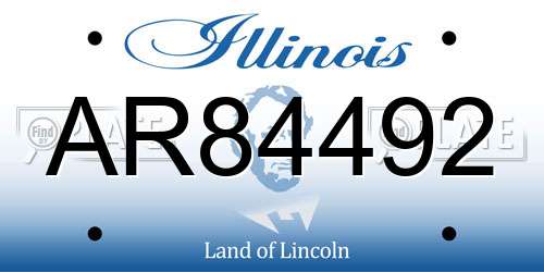 AR84492 Illinois License Plate