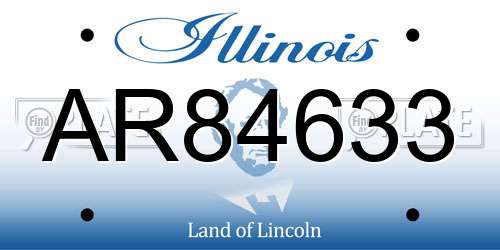 AR84633 Illinois License Plate