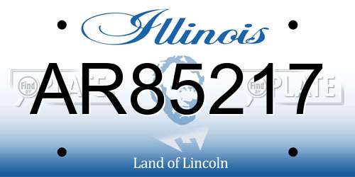 AR85217 Illinois License Plate