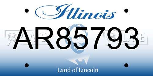 AR85793 Illinois License Plate