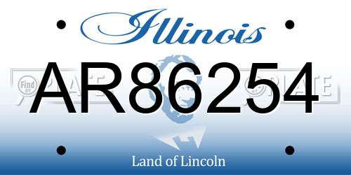 AR86254 Illinois License Plate