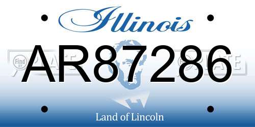 AR87286 Illinois License Plate