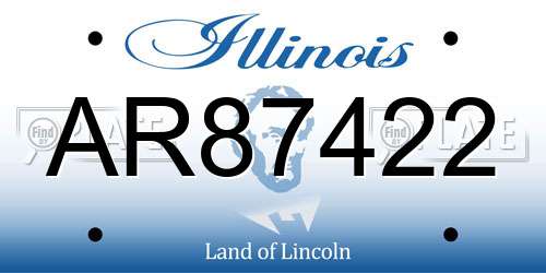 AR87422 Illinois License Plate