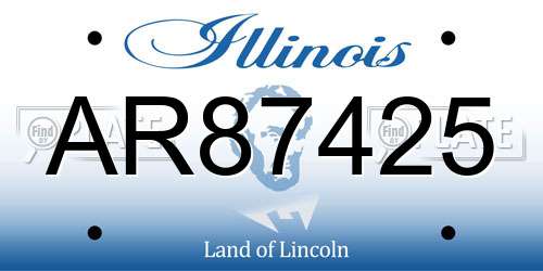 AR87425 Illinois License Plate