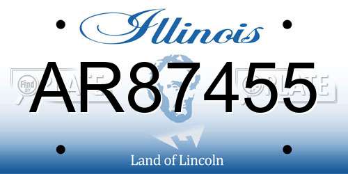 AR87455 Illinois License Plate