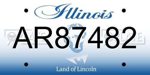 AR87482 Illinois License Plate