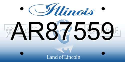 AR87559 Illinois License Plate