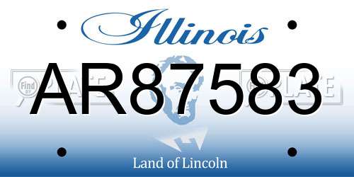 AR87583 Illinois License Plate
