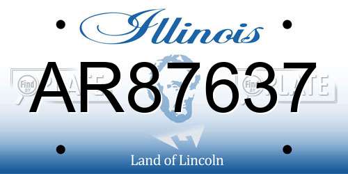 AR87637 Illinois License Plate