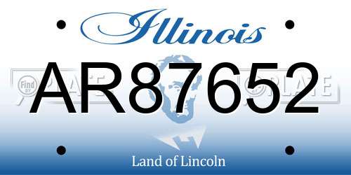 AR87652 Illinois License Plate