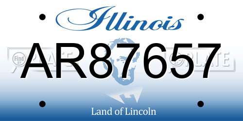 AR87657 Illinois License Plate