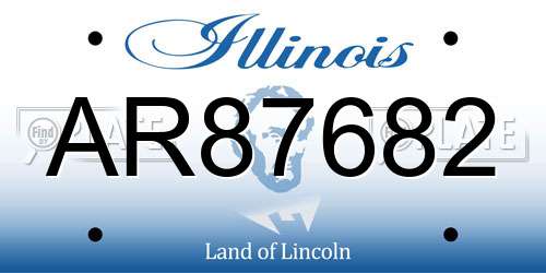 AR87682 Illinois License Plate
