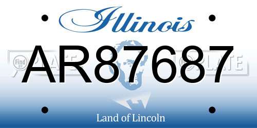 AR87687 Illinois License Plate