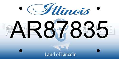 AR87835 Illinois License Plate