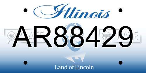 AR88429 Illinois License Plate