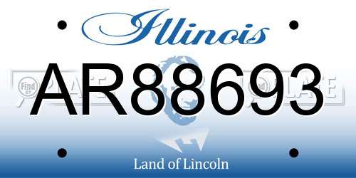 AR88693 Illinois License Plate