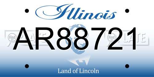 AR88721 Illinois License Plate