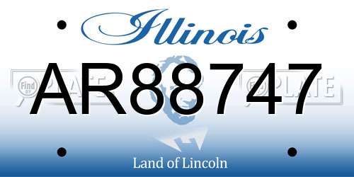 AR88747 Illinois License Plate