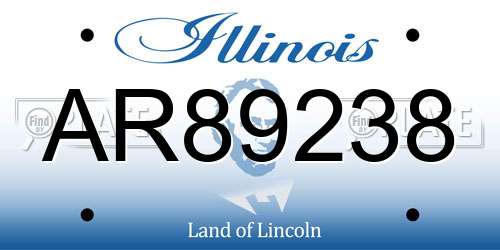 AR89238 Illinois License Plate