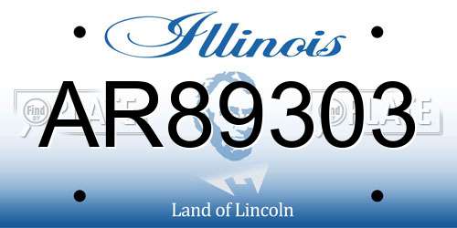 AR89303 Illinois License Plate