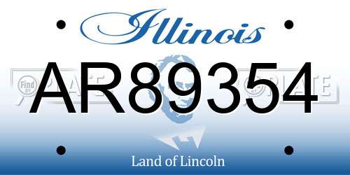 AR89354 Illinois License Plate