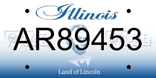 AR89453 Illinois License Plate