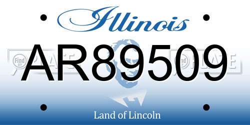 AR89509 Illinois License Plate