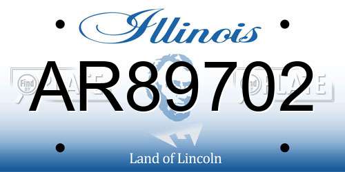 AR89702 Illinois License Plate