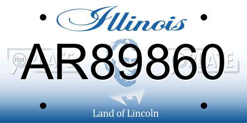 AR89860 Illinois License Plate
