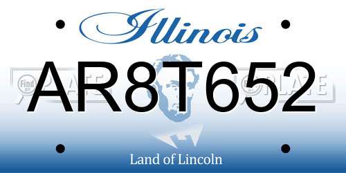 AR8T652 Illinois License Plate