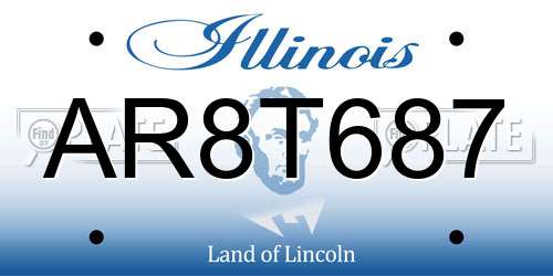 AR8T687 Illinois License Plate