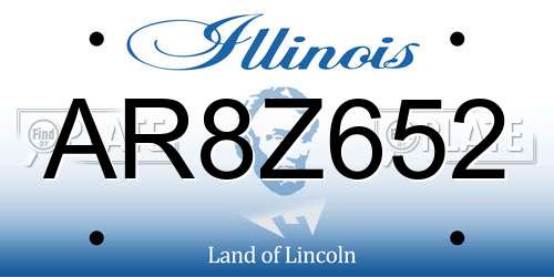 AR8Z652 Illinois License Plate