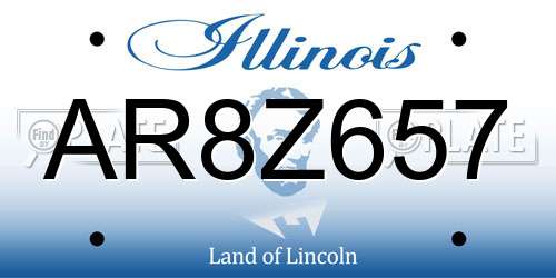 AR8Z657 Illinois License Plate