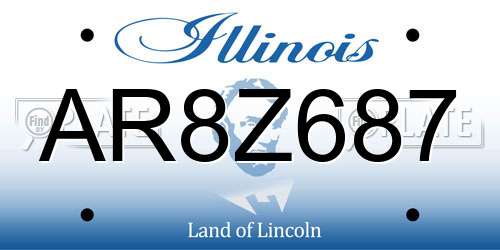 AR8Z687 Illinois License Plate