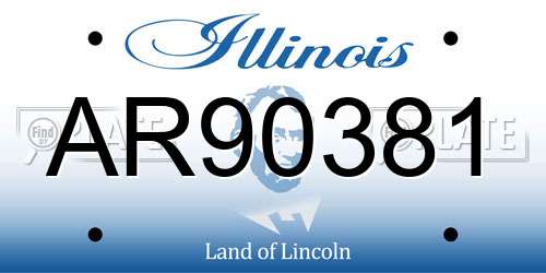 AR90381 Illinois License Plate