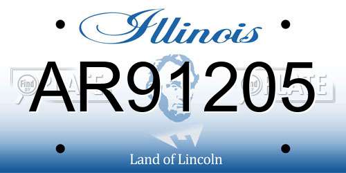 AR91205 Illinois License Plate