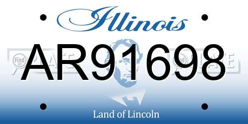 AR91698 Illinois License Plate