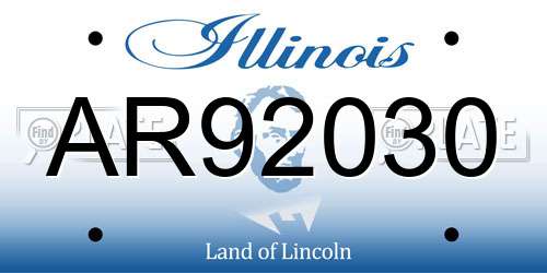 AR92030 Illinois License Plate