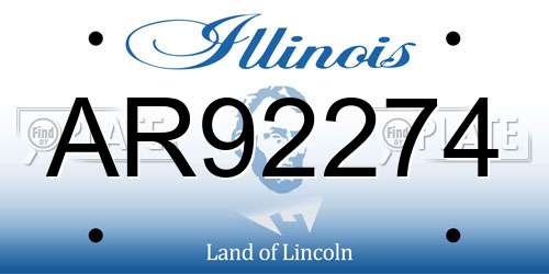 AR92274 Illinois License Plate
