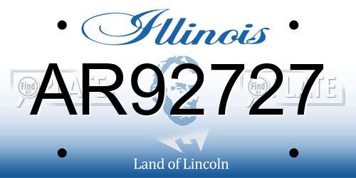 AR92727 Illinois License Plate