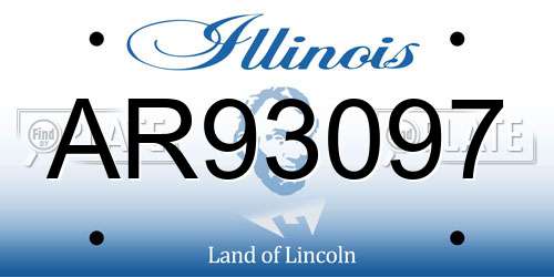 AR93097 Illinois License Plate