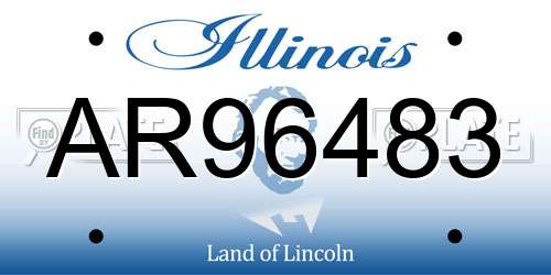AR96483 Illinois License Plate