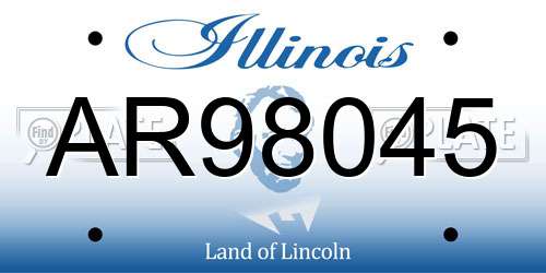 AR98045 Illinois License Plate