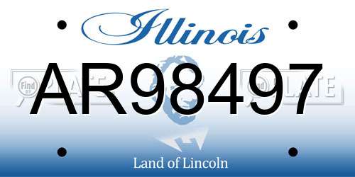 AR98497 Illinois License Plate