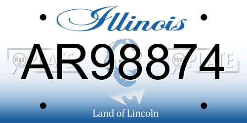 AR98874 Illinois License Plate
