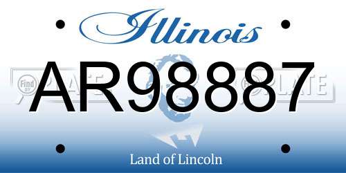 AR98887 Illinois License Plate